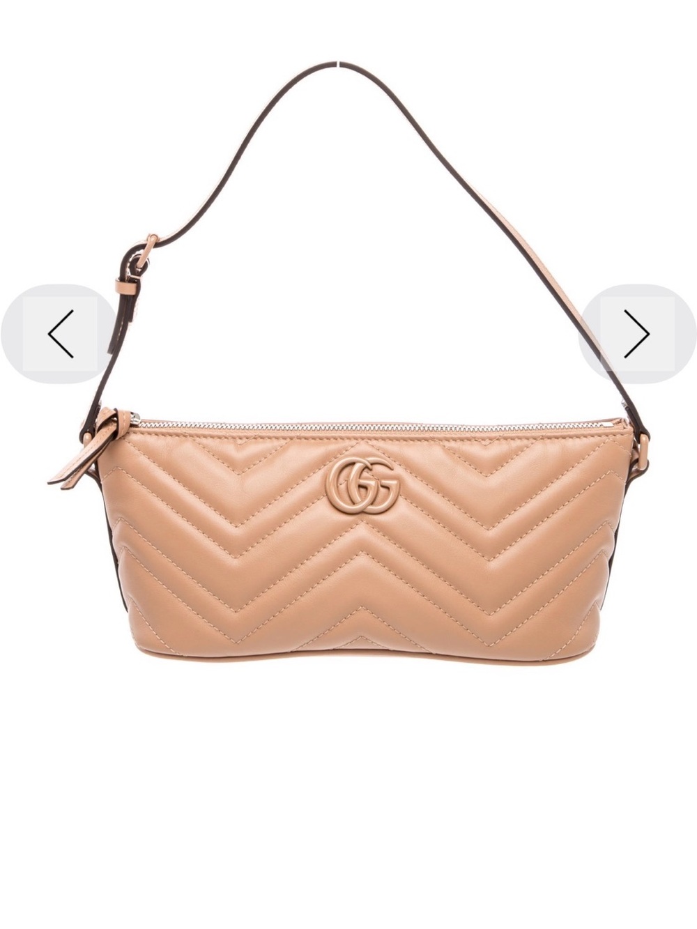 Gucci Tan Quilted Leather Marmont Double G Shoulder Bag